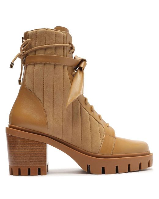 Alexandre Birman Leather Clarita Highheel Combat Boot in Brown Lyst