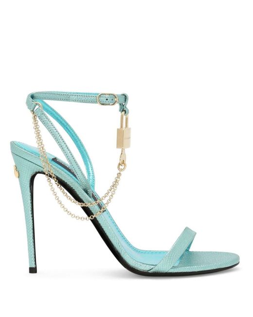 Dolce & Gabbana Blue Keira Leather Sandals