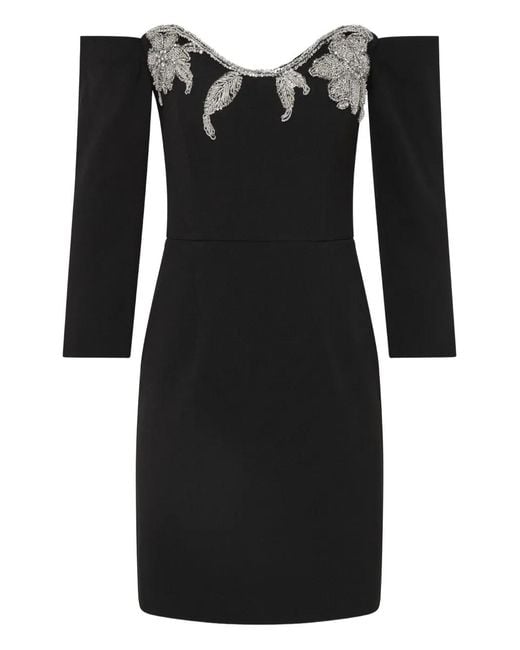 Rebecca Vallance Black Ellerie Embellished Mini Dress