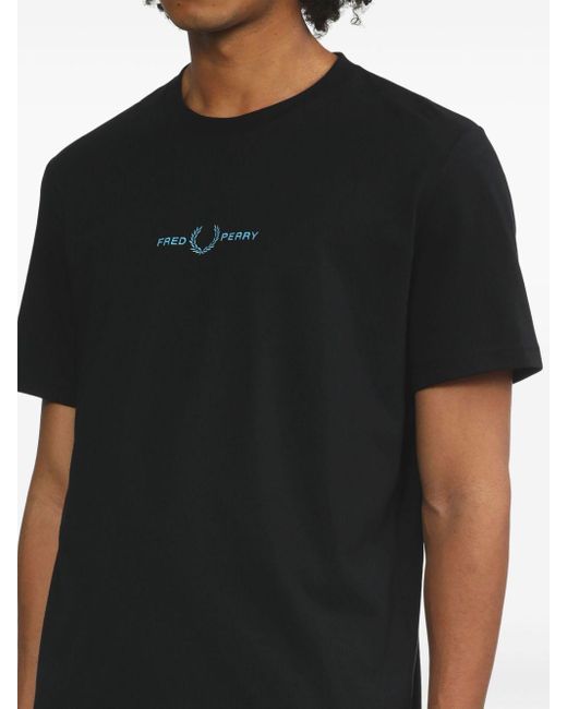 Fred Perry T-Shirt mit Logo-Stickerei in Black für Herren