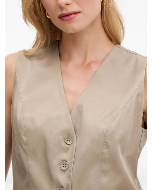 Guess Blue Button-Fastening Sleeveless Vest