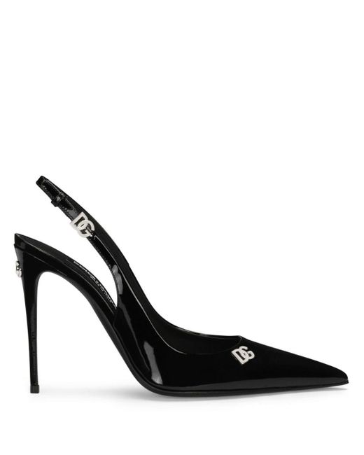 Escarpins à plaque logo Dolce & Gabbana en coloris Black