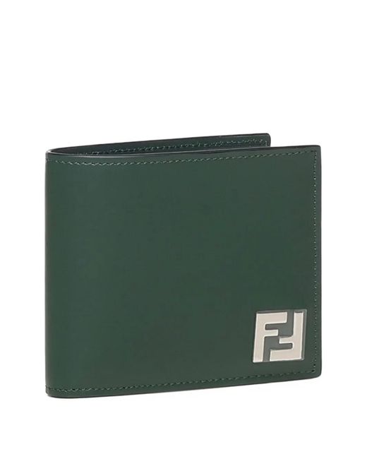 Fendi Green Ff Squared Bifold Wallet for men