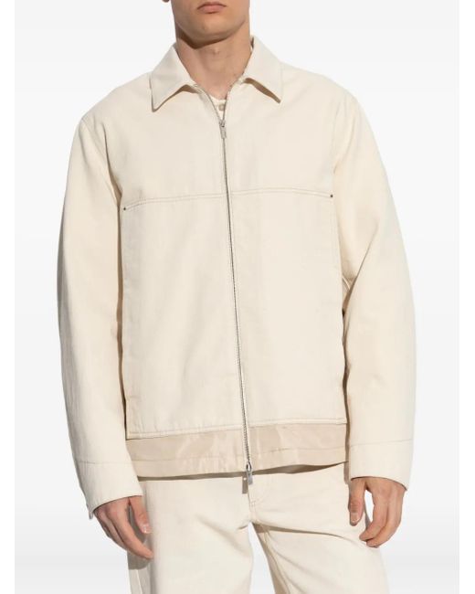 Moncler White Zip-Up Bomber Jacket for men