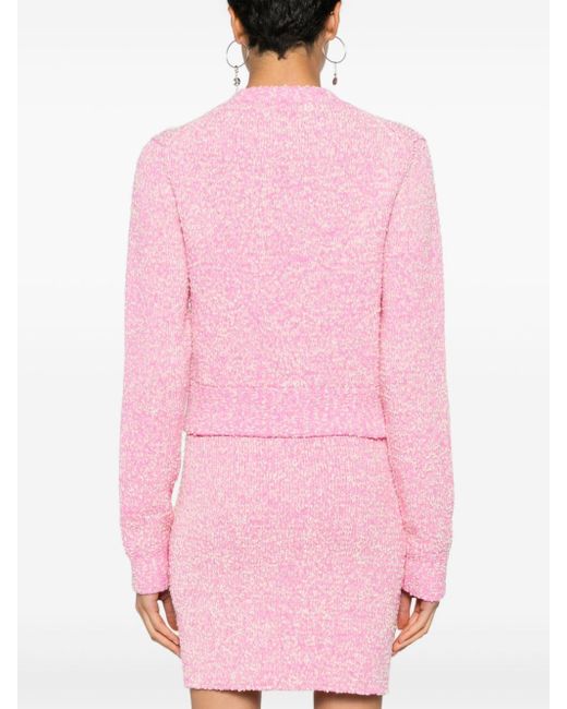 Ports 1961 Pink Bouclé Knitted Cardigan