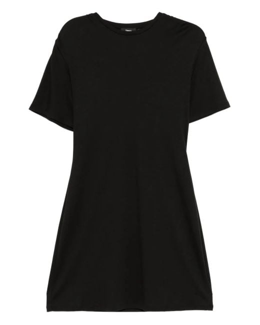 Vestido acampanado de manga corta Theory de color Black
