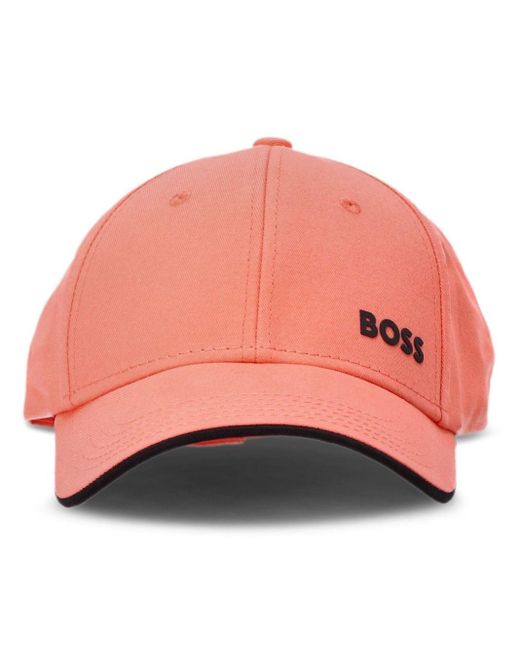 Boss Pink Logo-print Cotton Cap for men