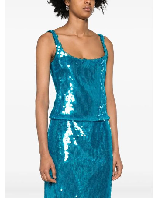 16Arlington Blue Hornet Sequinned Tank Top - Women's - Cotton/polyester