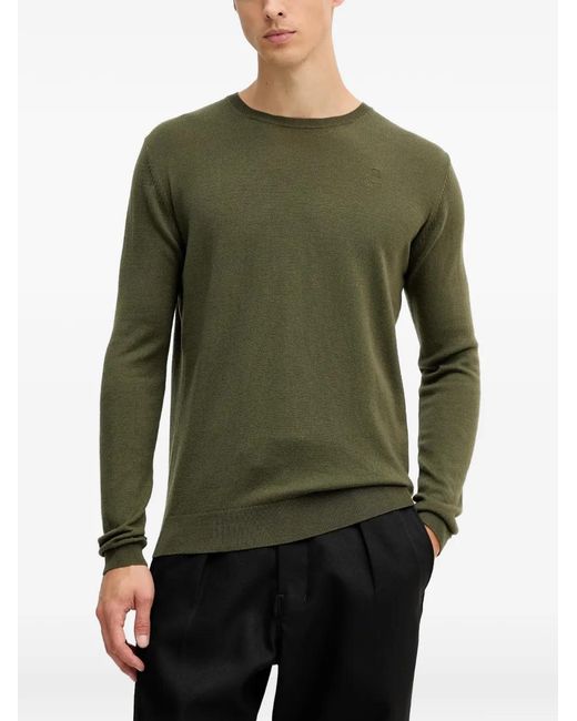 Karl Lagerfeld Green Crew-Neck Sweater for men