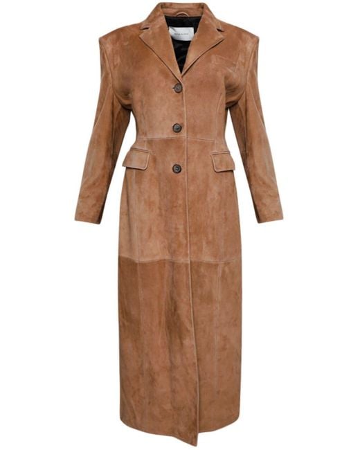 Magda Butrym Brown Hourglass-Shaped Suede Coat
