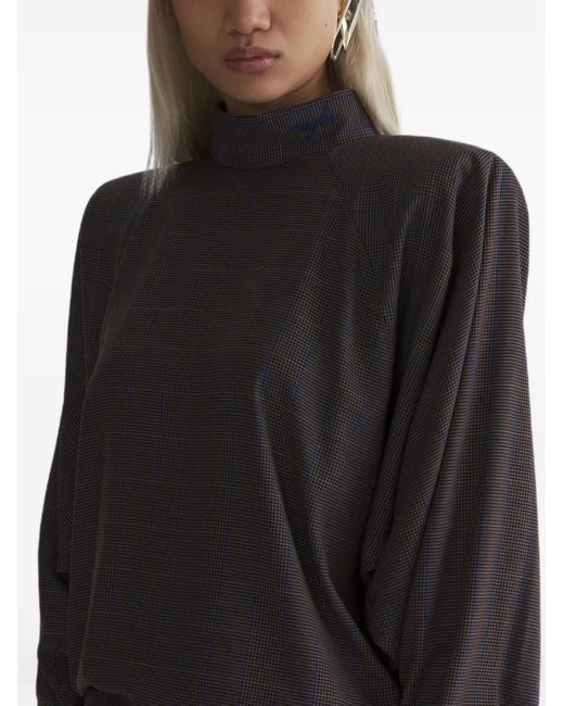 Mugler Black Midi Bat Sleeves Dress