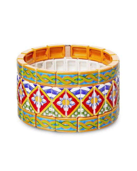 Roxanne Assoulin Orange The Terrazo Geometric-print Bracelets (set Of Three)