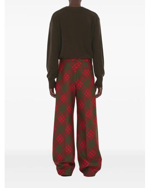 Burberry Klassische Hose Mit Karomuster in Red für Herren