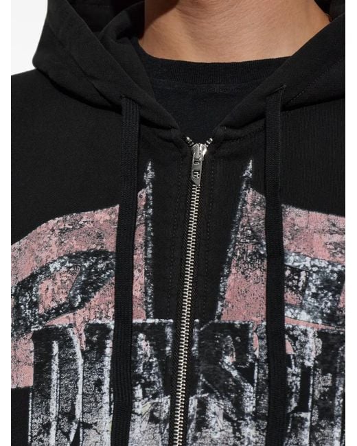 DIESEL Black Sweatshirt-Will-Zip for men