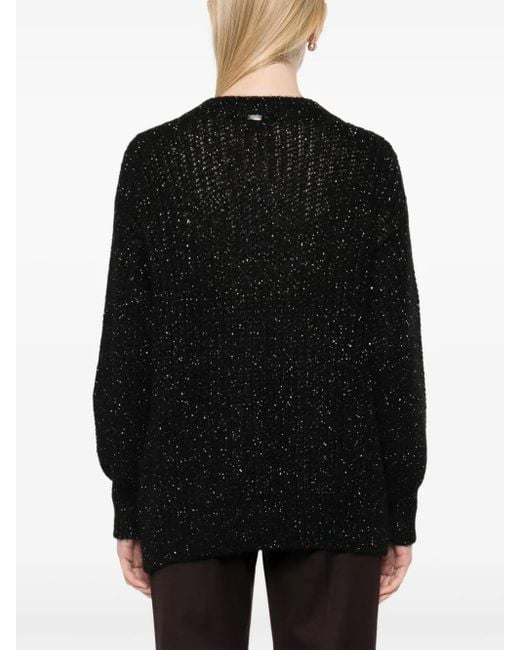Herno Gebreide Trui Met Metallic-Effect in het Black
