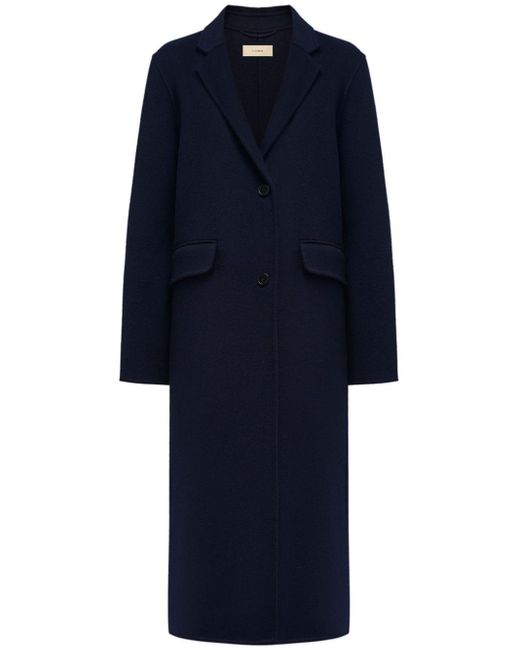 12 STOREEZ Blue Single-breasted Merino Wool Coat