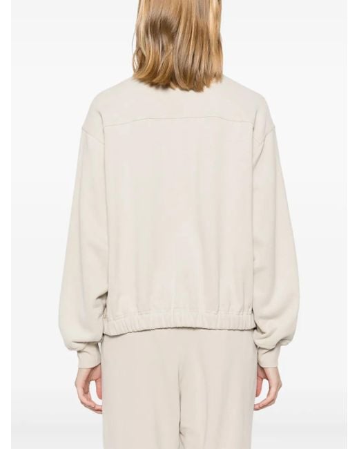 Felpa Monili Con Zip di Brunello Cucinelli in Natural
