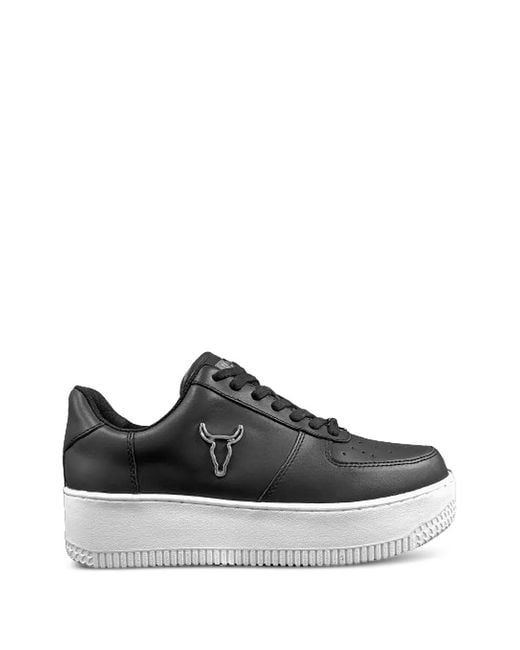 Windsor Smith Black Platform Logo-Detail Sneakers