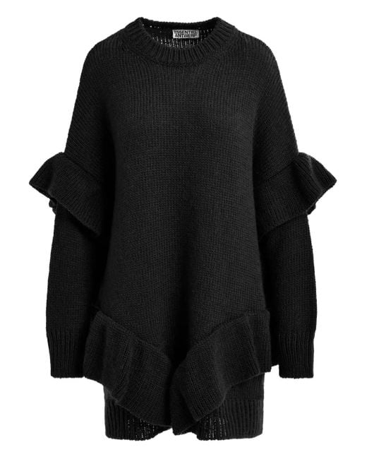 Essentiel Antwerp Black Minikleid Mit Rüschendetail