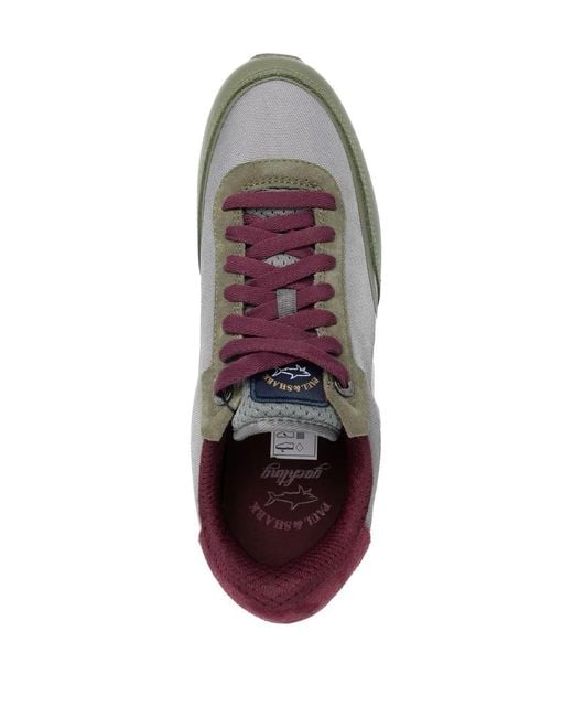 Paul & Shark Gray Logo-Embroidered Low-Top Sneakers for men