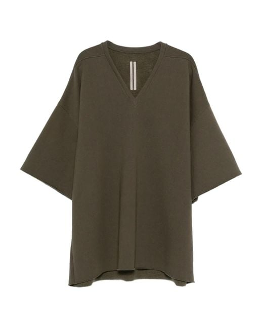 Rick Owens Green V Tommy Raw-Edge T-Shirt for men