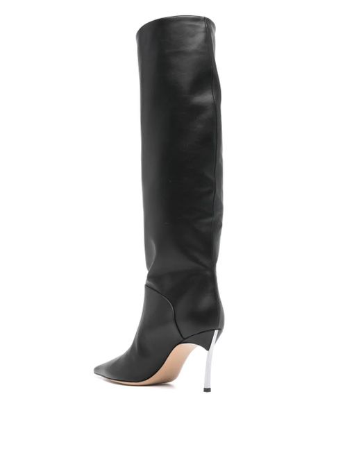 Casadei Black 'Superblade' Leather High Boots