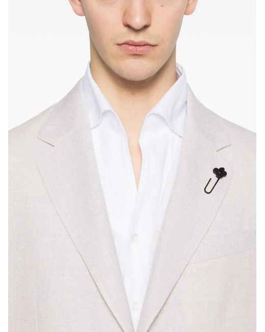 Lardini White Patch-Pocket Blazer for men