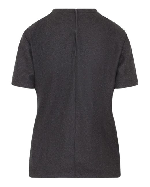 Carven Black High-Neck Short-Sleeve T-Shirt