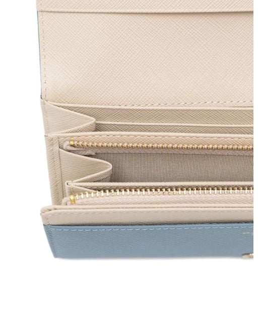 Agnes B. Blue Logo-Plated Wallet