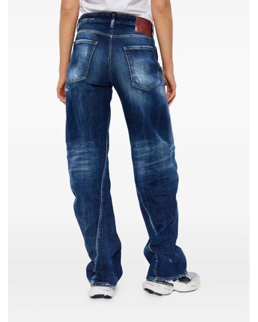 DSquared² Blue D2 Twisted Distressed Jeans