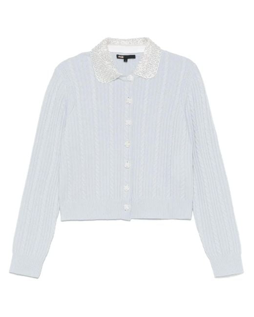 Maje White Verzierter Cardigan