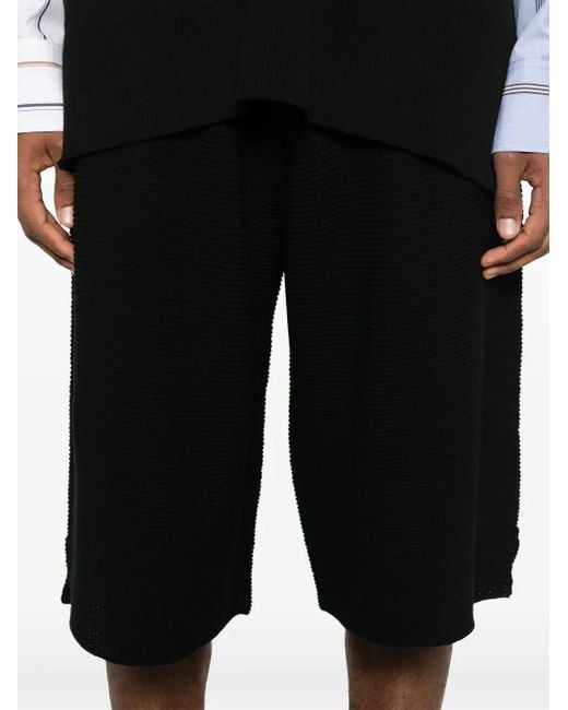 Homme Plissé Issey Miyake Black Cotton Shorts for men
