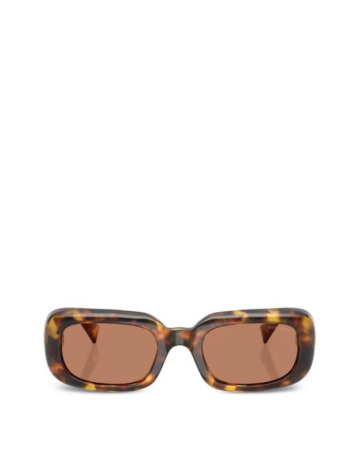 Miu Miu Pink Lunettes De Soleil À Monture Rectangulaire