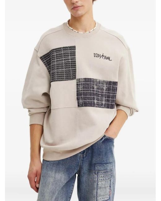 Felpa Patchwork di Desigual in Gray da Uomo