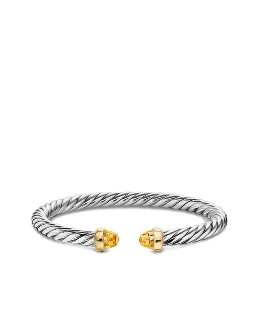 David Yurman White Sterling/14K Cable Flex Citrine Bracelet