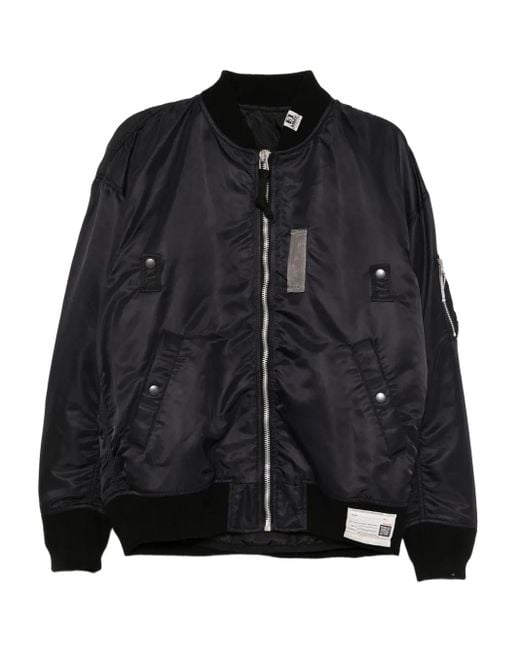 Maison Mihara Yasuhiro Black Logo-patch Bomber Jacket