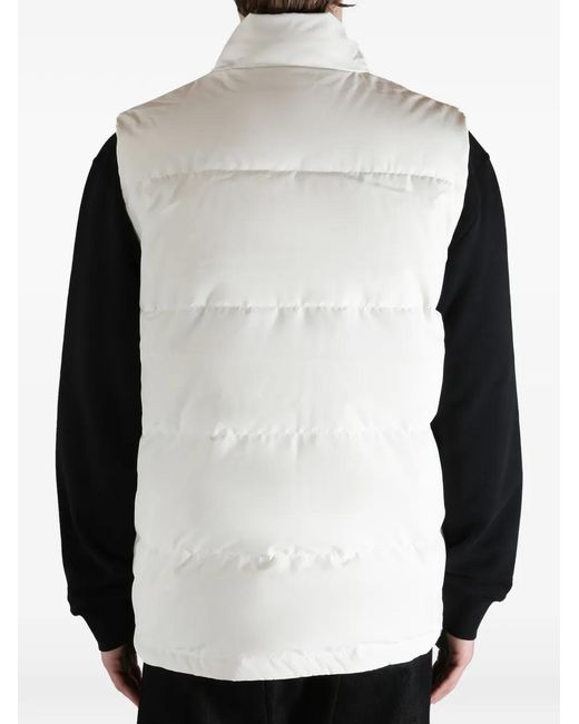 Canada Goose White Button.Fastening Quilted Gilet for men