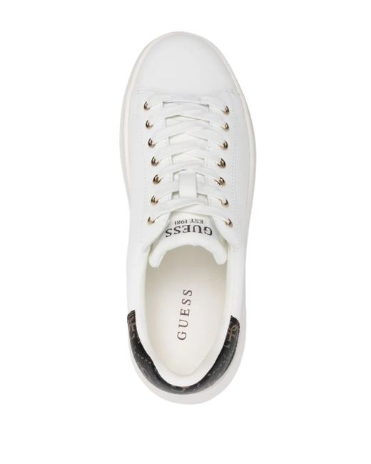 Guess White Elbina Leather Sneakers