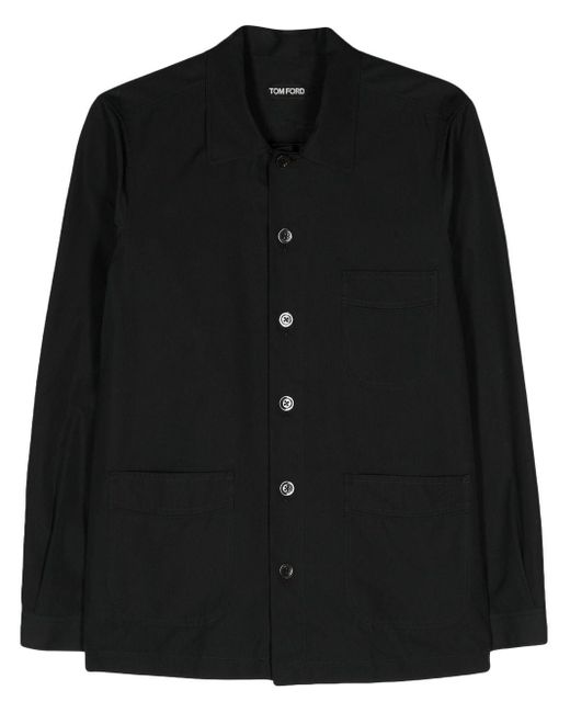 Tom Ford Black Button-up Poplin Shirt for men