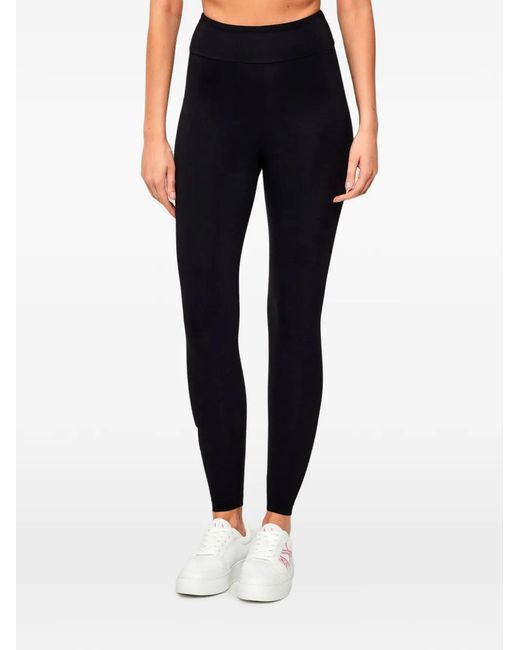 EA7 Blue Logo-Print Leggings