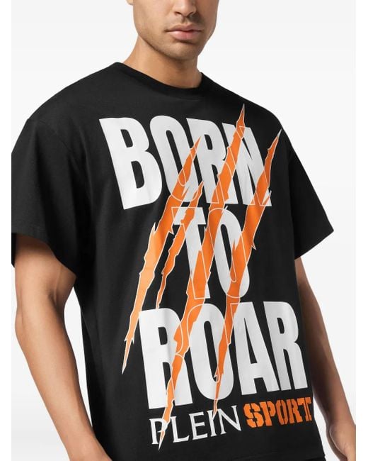 Philipp Plein Black Claw-Print Roar T-Shirt for men