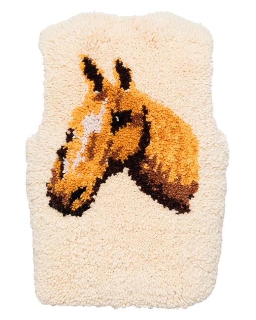 Bode Natural Pony Tapestry Wool Vest for men