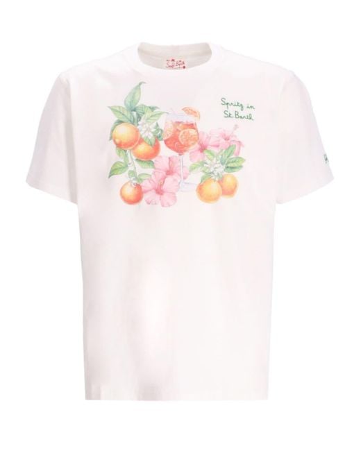 T-shirt en coton à imprimé graphique Mc2 Saint Barth pour homme en coloris White