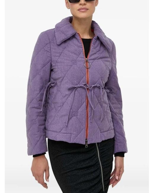 Beatrice B. Purple Gesteppte Jacke Mit Schleife