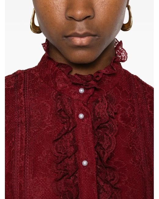 Blusa con detalles de encaje Alice + Olivia de color Red