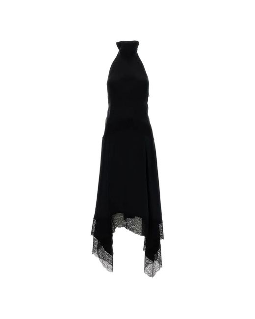 ANDAMANE Black Lace-Trim Halterneck Dress