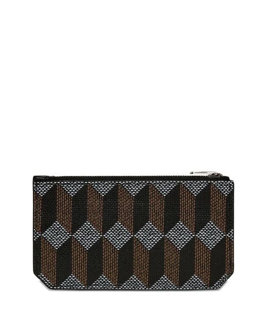 AU DEPART Black Geometric-Pattern Cardholder