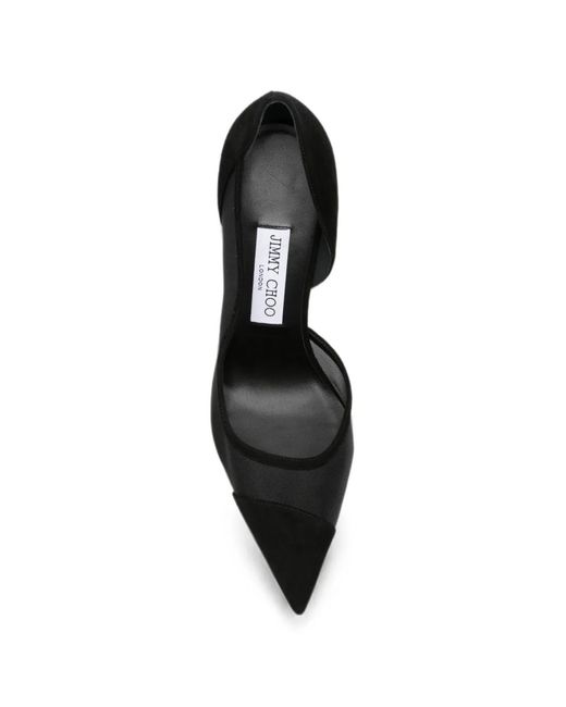 Jimmy Choo Black Brigitte 100 Mesh-Panel Pumps