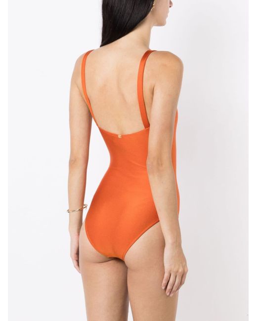 Adriana Degreas Orange Bead-embellished Swimsuit