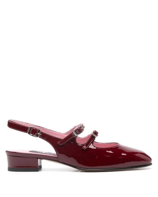 CAREL PARIS Brown Peche Patent Mary Janes Pumps